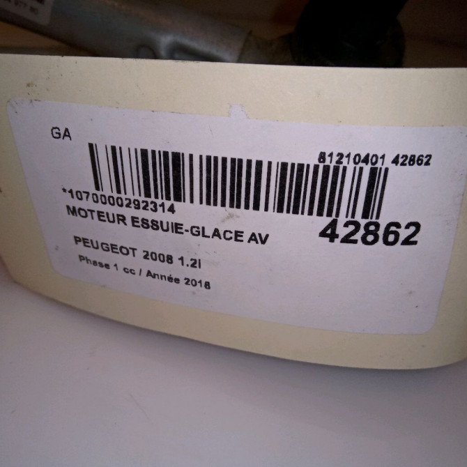 Moteur essuie-glace avant occasion PEUGEOT 2008 Phase 1 01-2013->... 1.2i PURETECH 110ch 9815497780 4
