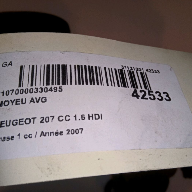 Moyeu avg occasion PEUGEOT 207 CC Phase 1 03-2007->... 1.6 HDI 112ch 1606623580 4