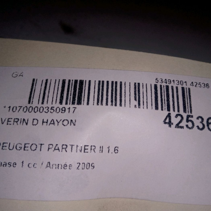 Verin droit hayon occasion PEUGEOT PARTNER II Phase 1 05-2008->03-2012 1.6 HDI 90ch 8731R9 2