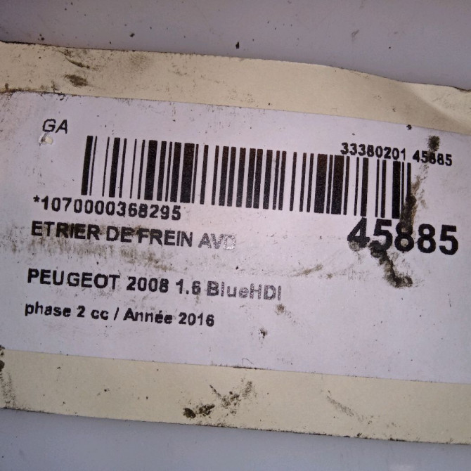 Etrier de frein avant droit occasion PEUGEOT 2008 Phase 1 04-1995->04-1999 1.6 BlueHDI 120ch 1617293680 4