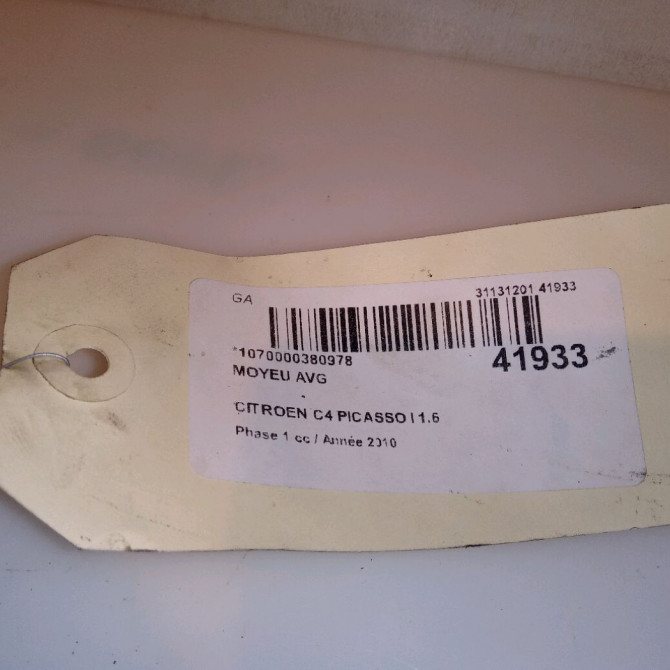 Moyeu avg occasion CITROEN C4 PICASSO I Phase 1 01-2007->10-2013 1.6 e-HDI 8v 110ch 1606623580 4