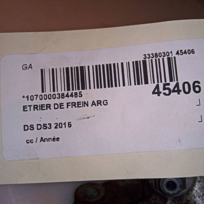 Etrier de frein arrière gauche occasion DS DS3 4400W5 4