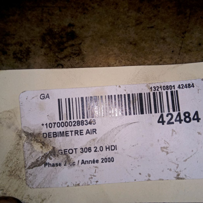 Debimetre air occasion PEUGEOT 306 Phase 2 04-1997->03-2002 2.0 HDI 19207S 4