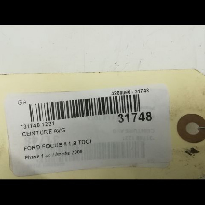 Ceinture avant gauche occasion FORD FOCUS II Phase 1 09-2004->12-2007 1.8 TDCI 115ch 1386697 4