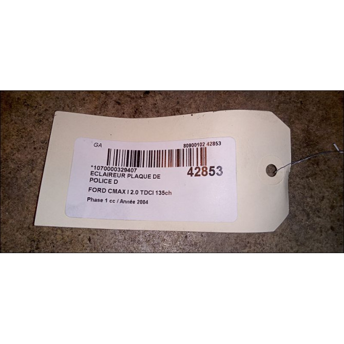 Eclaireur plaque de police d occasion FORD CMAX I Phase 1 09-2003->03-2007 2.0 TDCI 135ch 4502331 3