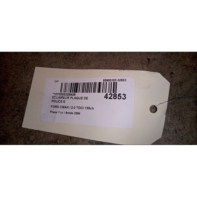 Eclaireur plaque de police g occasion FORD CMAX I Phase 1 09-2003->03-2007 2.0 TDCI 135ch 4502331 3