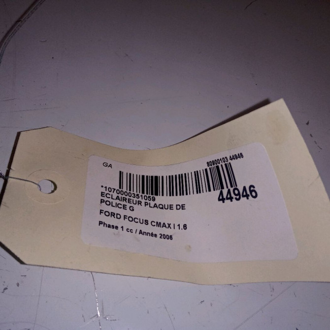 Eclaireur plaque de police g occasion FORD FOCUS CMAX I Phase 1 09-2003->03-2007 1.6 TDCI 110ch 4502331 2
