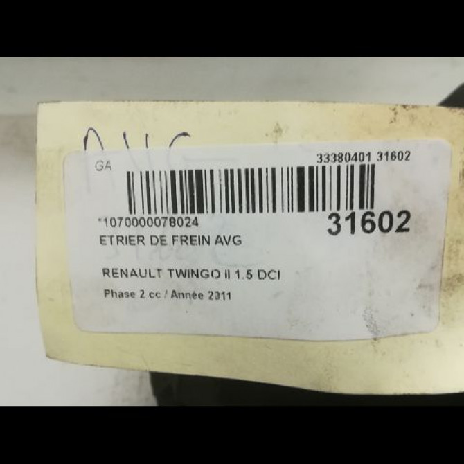 Etrier de frein avant gauche occasion RENAULT TWINGO II Phase 2 12-2011->12-2014 1.5 DCI 75ch 7701207958 3