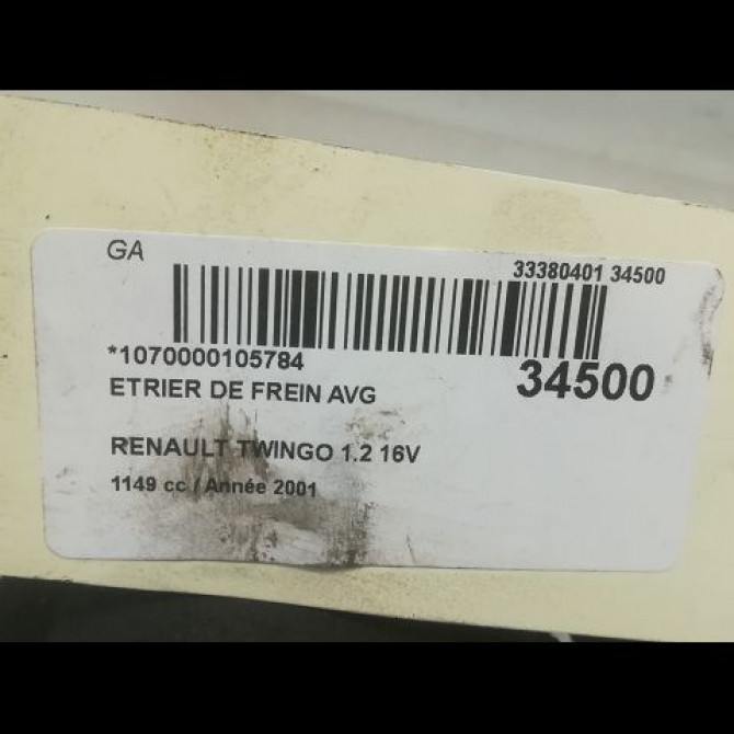 Etrier de frein avant gauche occasion RENAULT TWINGO I Phase 3 08-2000->06-2007 1.2i 7701207958 3