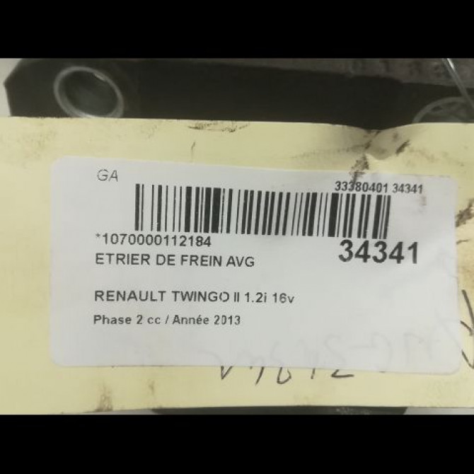 Etrier de frein avant gauche occasion RENAULT TWINGO II Phase 2 12-2011->12-2014 1.2i 16v 75ch 7701207958 3