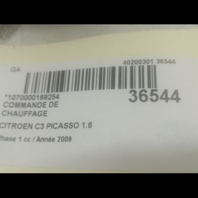 Commande de chauffage occasion CITROEN C3 PICASSO Phase 1 02-2009->08-2012 1.6 HDi 16v 90ch 6452N0 3