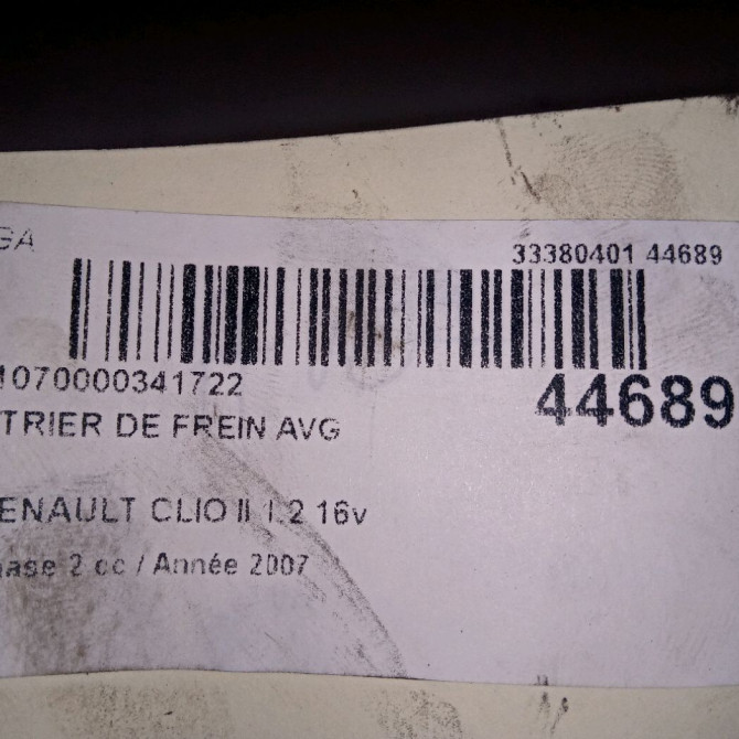 Etrier de frein avant gauche occasion RENAULT CLIO II Phase 2 06-2001->07-2006 1.2 16v 7701207958 3