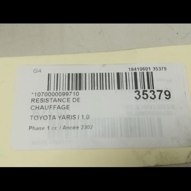 Resistance de chauffage occasion TOYOTA YARIS I Phase 1 04-1999->03-2003 1.0 8713852010 3
