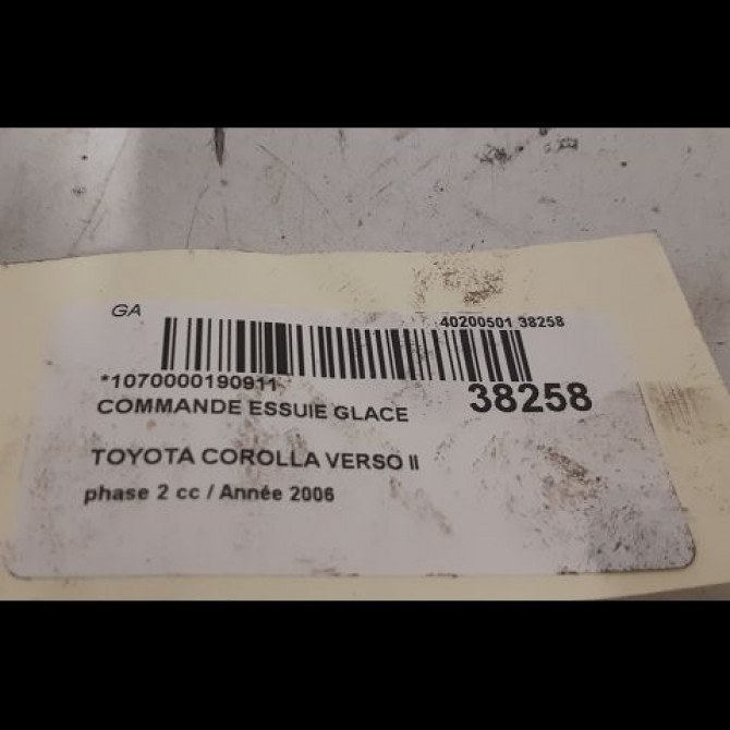 Commande essuie glace occasion TOYOTA COROLLA VERSO II phase 2 06-2007->05-2009 2.2D 136ch 8465205170 3