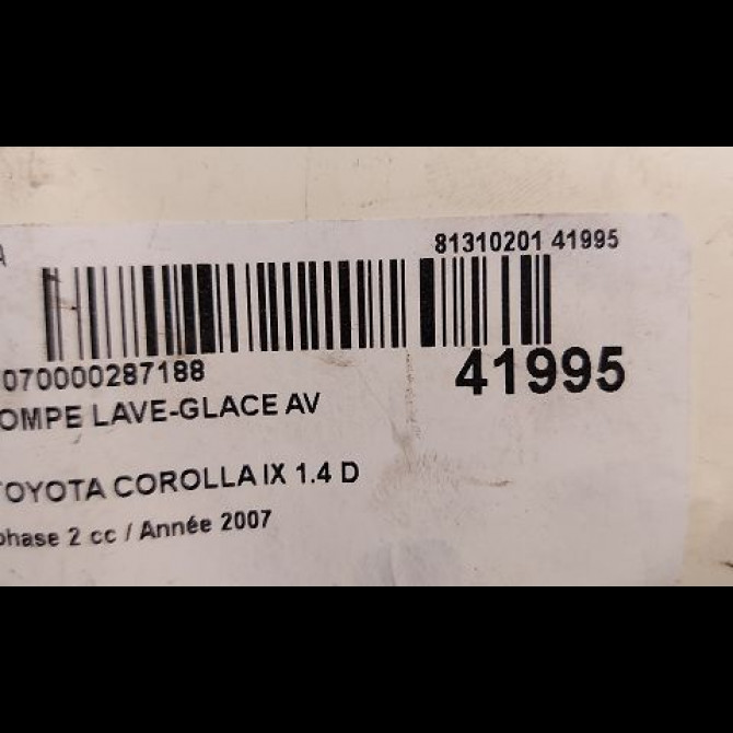 Pompe lave-glace avant occasion TOYOTA COROLLA IX phase 2 07-2004->08-2007 1.4 D 90ch 8533005031 3