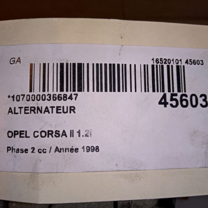 Alternateur occasion OPEL CORSA II Phase 2 04-1997->10-2000 1.2i 90511724 5