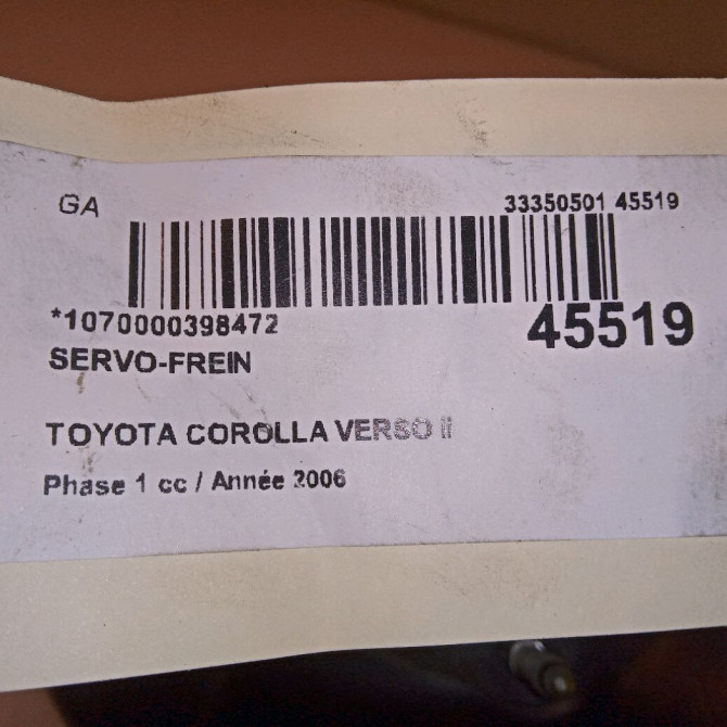 Servo-frein occasion TOYOTA COROLLA VERSO II Phase 1 05-2004->06-2007 136 D-4D 4461005090 4