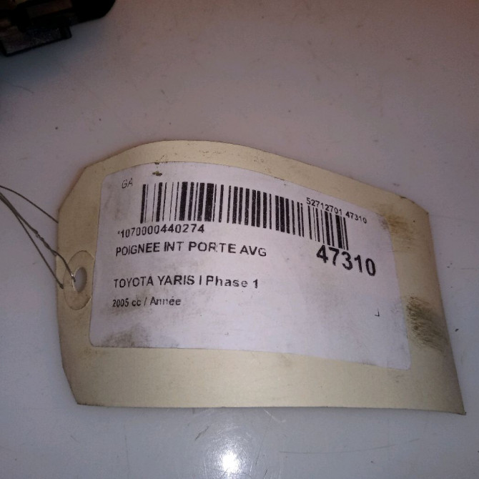 Poignee int porte avg occasion TOYOTA YARIS I Phase 1 04-1999->03-2003 692060D030B2 4