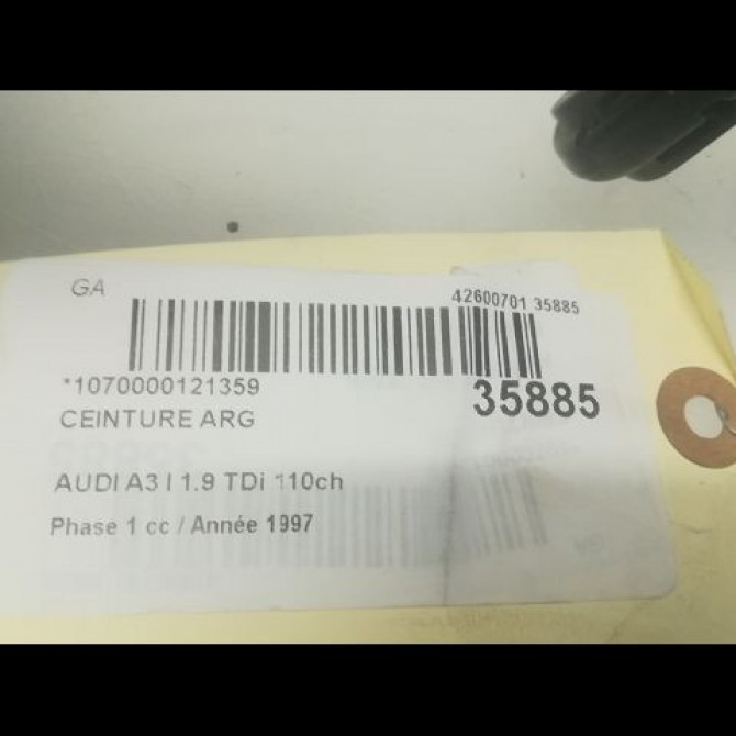 Ceinture arrière gauche occasion AUDI A3 I Phase 1 09-1996->10-2000 1.9 TDi 110ch 8L3857805V04 4