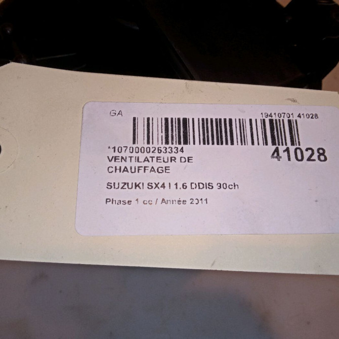 Ventilateur de chauffage occasion SUZUKI SX4 I Phase 1 04-2006->03-2014 1.6 DDIS 90ch 7415062JA0 4