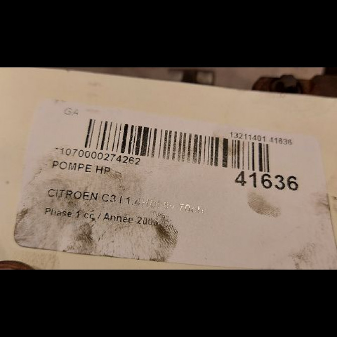 Pompe hp occasion CITROEN C3 I Phase 1 04-2002->10-2005 1.4HDI 8v 70ch 1920EP 4