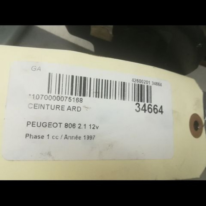 Ceinture arrière droite occasion PEUGEOT 806 Phase 1 06-1994->12-2001 2.1 12v 8973FN 4