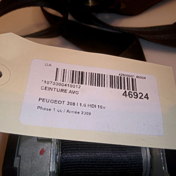 Ceinture avant gauche occasion PEUGEOT 308 I Phase 1 09-2007->03-2011 1.6 HDI 16v 110ch 8975J7 4