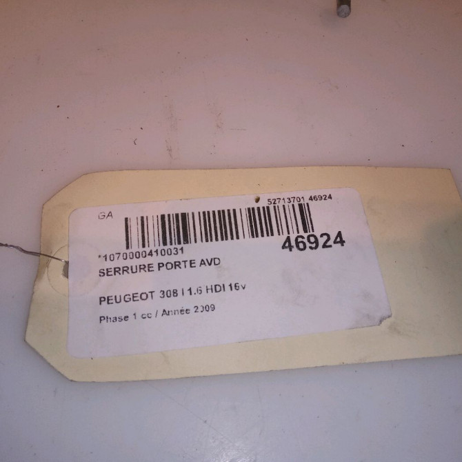 Serrure porte avd occasion PEUGEOT 308 I Phase 1 09-2007->03-2011 1.6 HDI 16v 110ch 9800615880 4