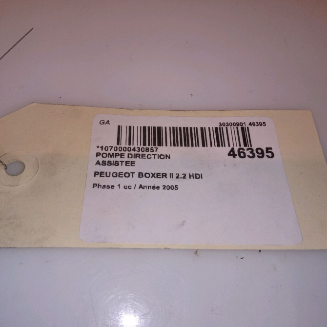 Pompe direction assistee occasion PEUGEOT BOXER II Phase 1 02-2002->06-2006 2.2 HDI 100ch 4007CJ 6
