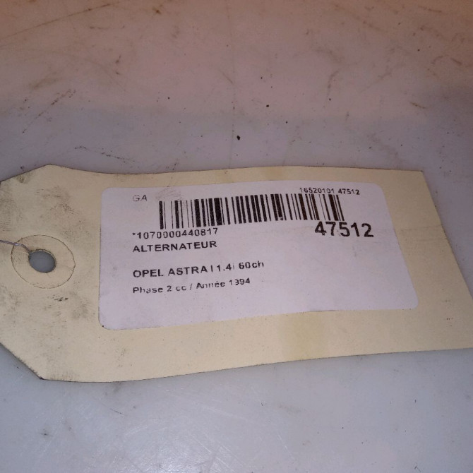 Alternateur occasion OPEL ASTRA I Phase 2 07-1994->03-1998 1.4i 60ch 90443930 5