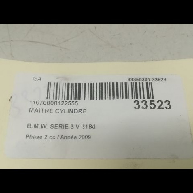 Maitre cylindre occasion B.M.W. SERIE 3 V Phase 2 09-2008->12-2011 318d 34336785664 3