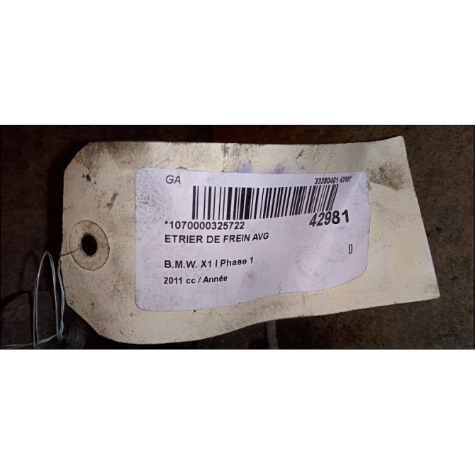 Etrier de frein avant gauche occasion B.M.W. X1 I Phase 1 07-2009->05-2012 34116778145 3