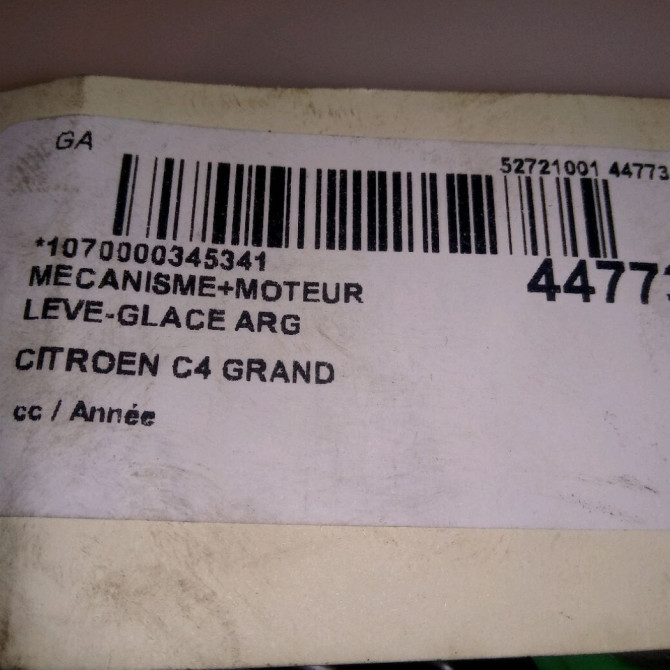 Mecanisme+moteur leve-glace arg occasion CITROEN C4 GRAND PICASSO II 9826076580 5