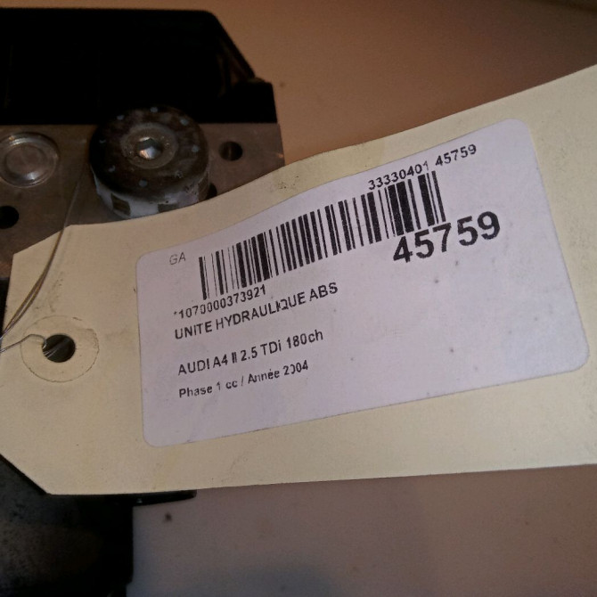 Unité hydraulique ABS occasion AUDI A4 II Phase 1 01-2001->11-2004 2.5 TDi 180ch 8E0614517M 6