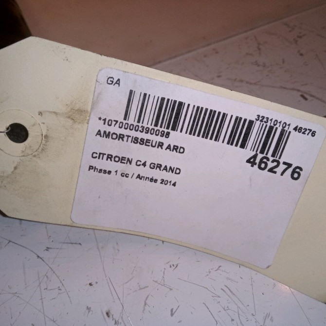 Amortisseur arrière droit occasion CITROEN C4 GRAND PICASSO II Phase 1 04-2013->... 1.6 e-HDi 115ch 9808182680 3