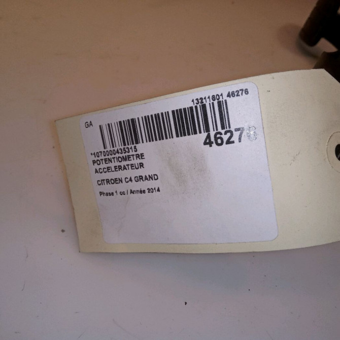 Potentiometre accelerateur occasion CITROEN C4 GRAND PICASSO II Phase 1 04-2013->... 1.6 e-HDi 115ch 4