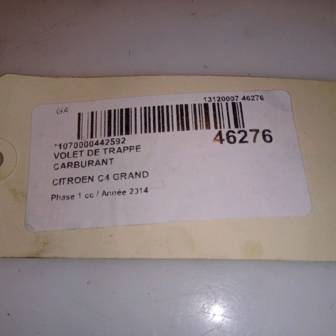 Volet de trappe carburant occasion CITROEN C4 GRAND PICASSO II Phase 1 04-2013->... 1.6 e-HDi 115ch 9816003180 5