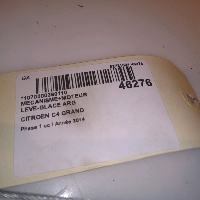 Mecanisme+moteur leve-glace arg occasion CITROEN C4 GRAND PICASSO II Phase 1 04-2013->... 1.6 e-HDi 115ch 9826076580 5