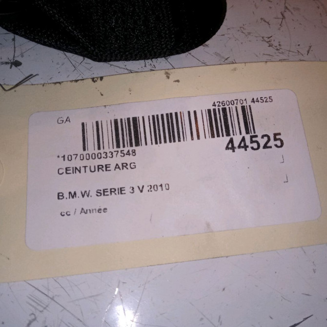 Ceinture arrière gauche occasion B.M.W. SERIE 3 V 72117244210 3