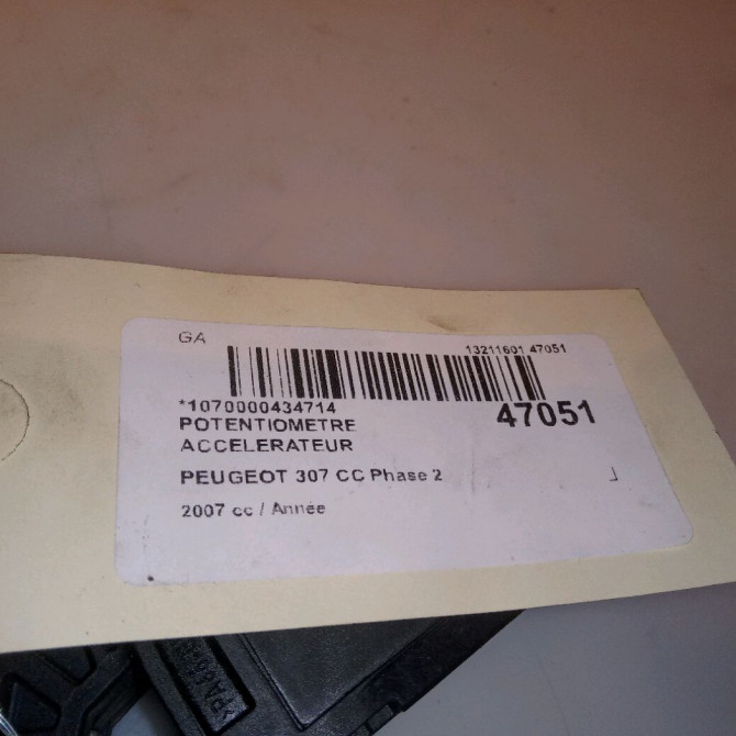 Potentiometre accelerateur occasion PEUGEOT 307 CC Phase 2 06-2005->06-2008 3
