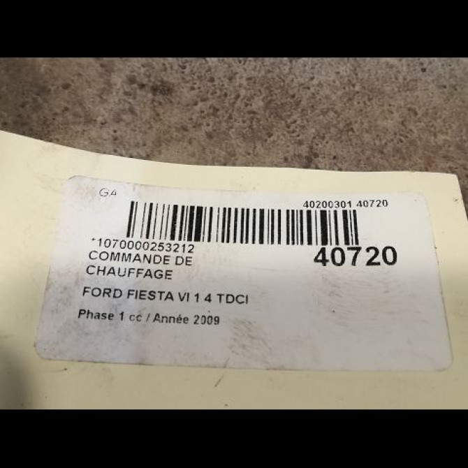 Commande de chauffage occasion FORD FIESTA VI Phase 1 10-2008->11-2012 1.4 TDCI 68ch 1777063 3