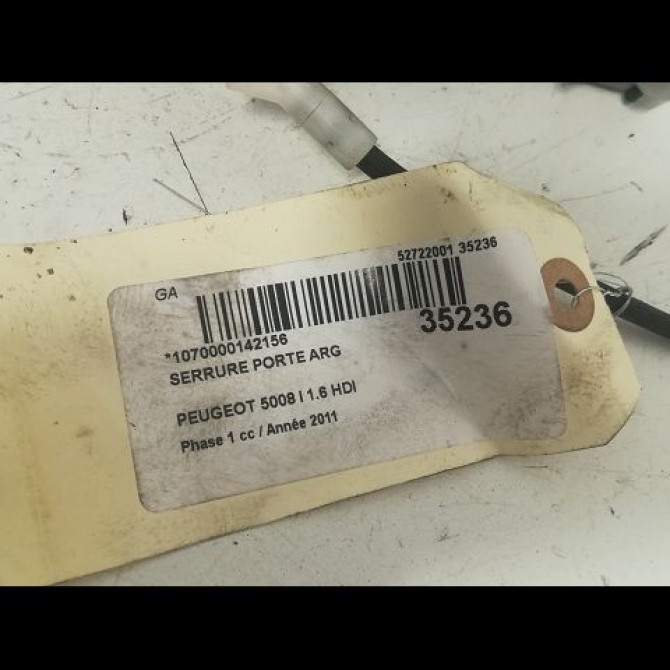 Serrure porte arg occasion PEUGEOT 5008 I Phase 1 11-2009->12-2013 1.6 HDI 112ch 9800624280 4