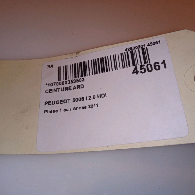 Ceinture arrière droite occasion PEUGEOT 5008 I Phase 1 11-2009->12-2013 2.0 HDI 150ch 8975SJ 3