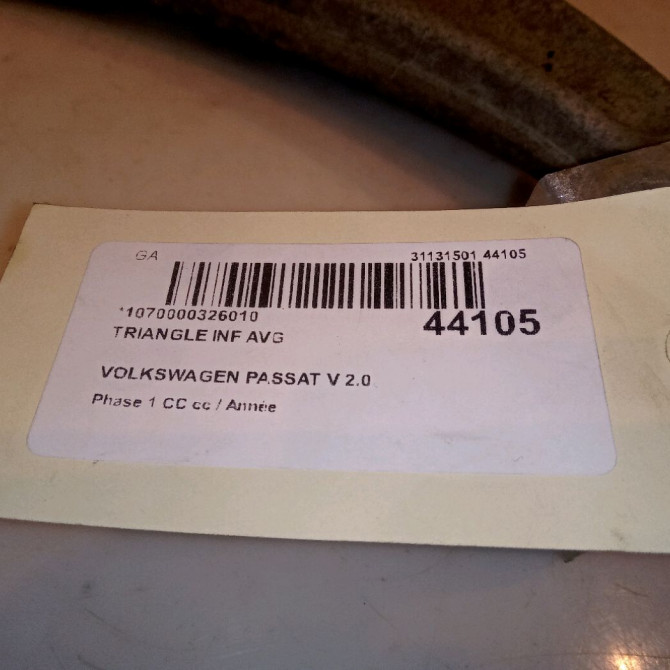 Triangle inf avg occasion VOLKSWAGEN PASSAT V Phase 1 04-1995->04-1999 2.0 TDI 140ch 3C0407151G 4
