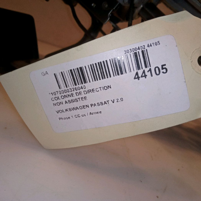 Colonne de direction non assistee occasion VOLKSWAGEN PASSAT V Phase 1 04-1995->04-1999 2.0 TDI 140ch 3C1419501AA 6