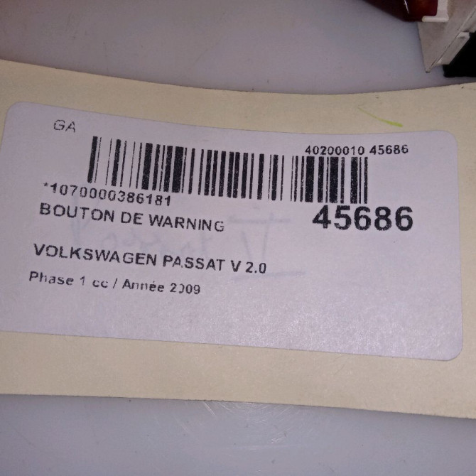 Bouton de warning occasion  3C8953509 5