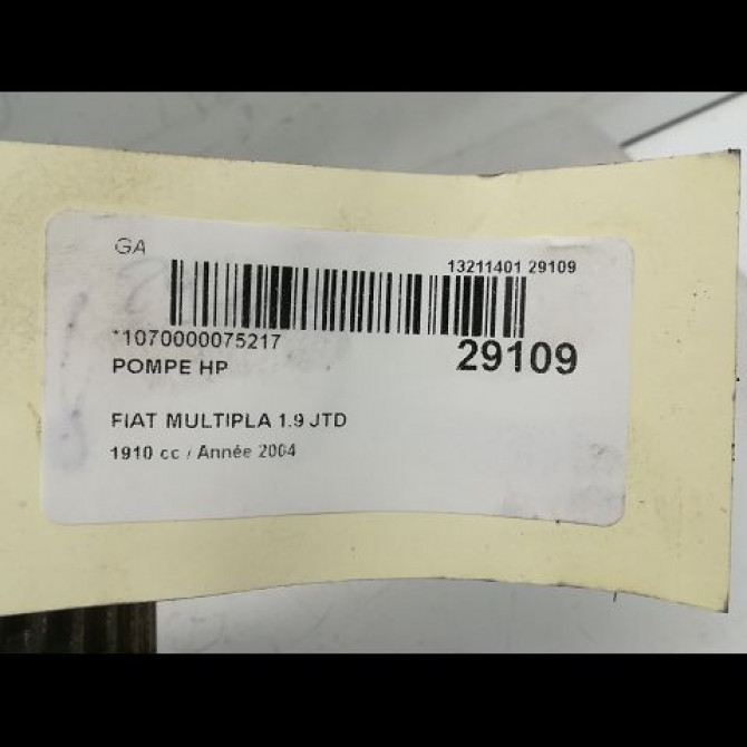Pompe hp occasion FIAT MULTIPLA Phase 1 01-1999->09-2004 6