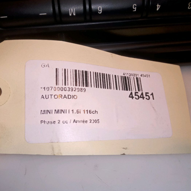 Autoradio occasion MINI MINI I Phase 2 07-2004->09-2006 1.6i 116ch 5