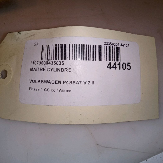 Maitre cylindre occasion VOLKSWAGEN PASSAT V Phase 1 04-1995->04-1999 2.0 TDI 140ch 3C1614019JREP 5