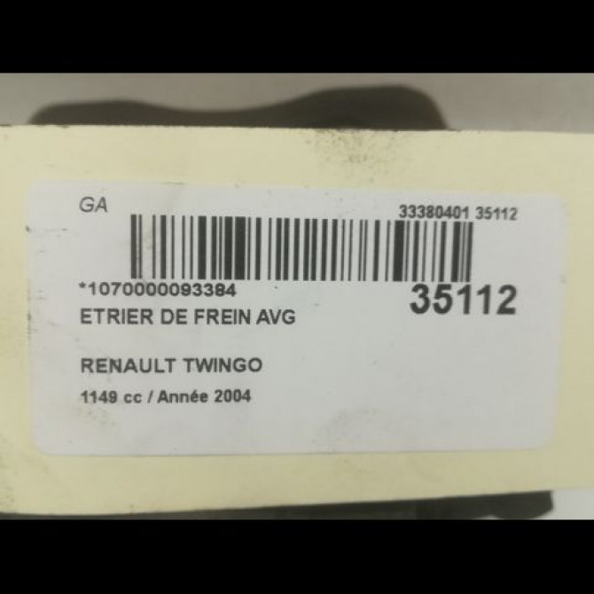 Etrier de frein avant gauche occasion RENAULT TWINGO I Phase 3 08-2000->06-2007 1.2i 8v 60ch 7701201769 3